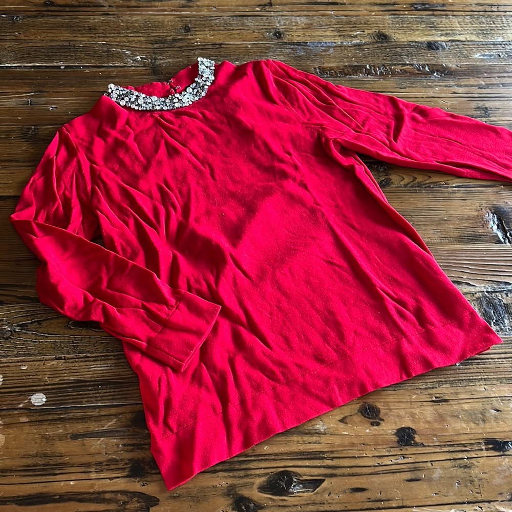 NEW Red Ann Taylor Holiday Shirt